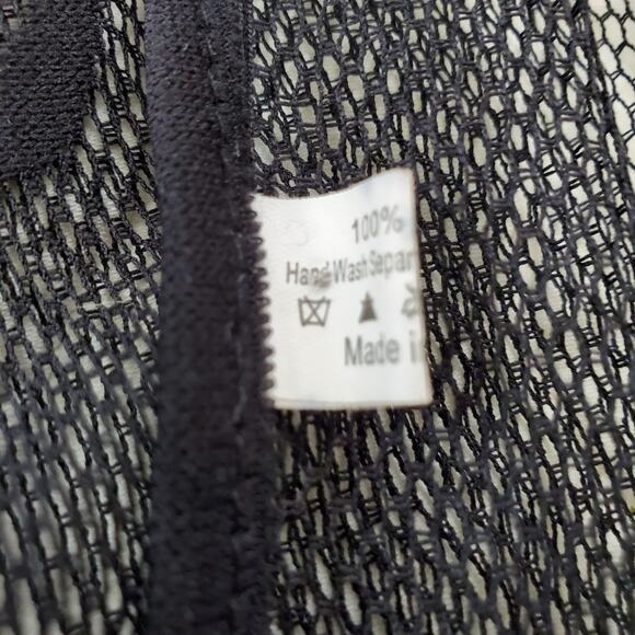 Unbranded Swimming Suit Cover Up Women's Large Black Floral & Fringe Beautiful - Picture 5 of 7